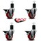 Service Caster 3.5'' Red Poly Swivel 1-3/4'' Expanding Stem Caster Set with Brake, 4PK SCC-EX20S3514-PPUB-RED-PLB-134-4 - alternate 3